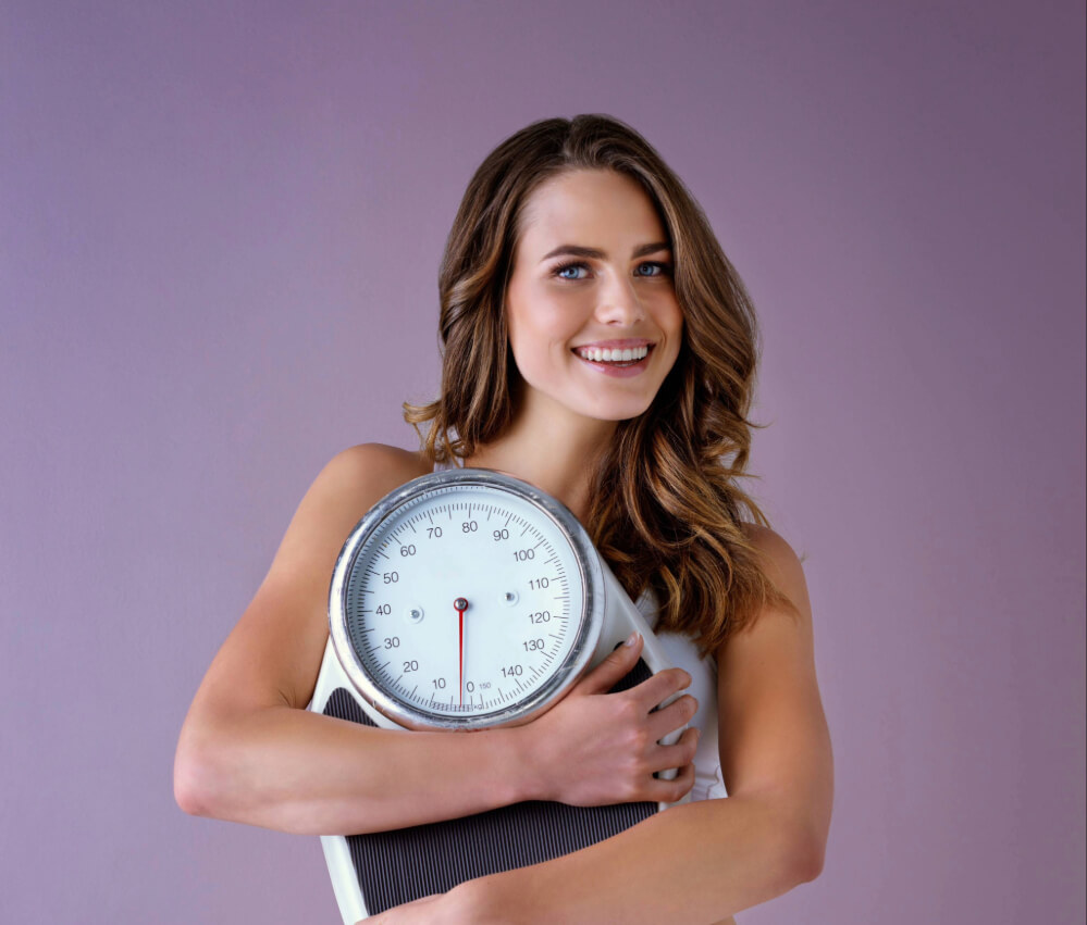 woman with scale